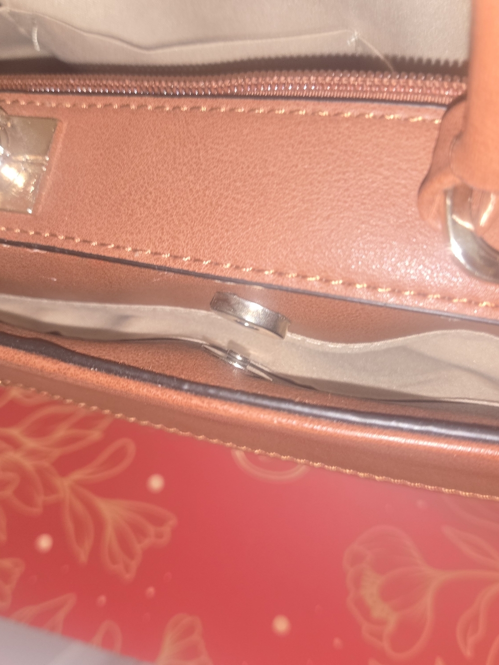 Michael Kors Women's Tan Leather Satchel Bag - Picture 6 of 9